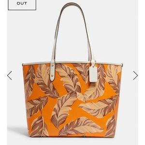 SOLD. COACH Banana Leaves Reversible Tote NWT